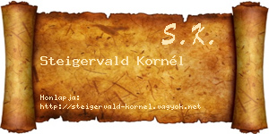 Steigervald Kornél névjegykártya