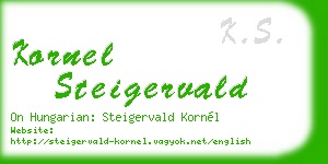 kornel steigervald business card