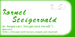 kornel steigervald business card